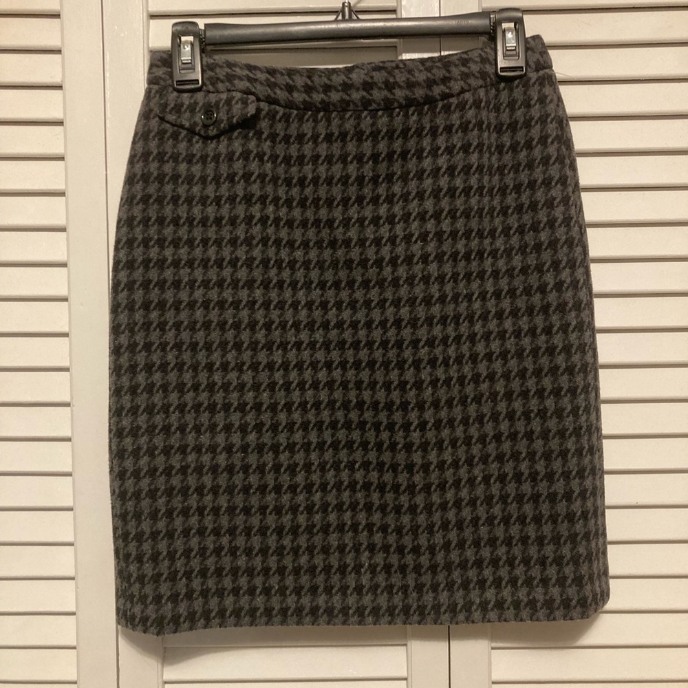 J. Crew Black And Grey Wool Pencil Skirt Size 8
